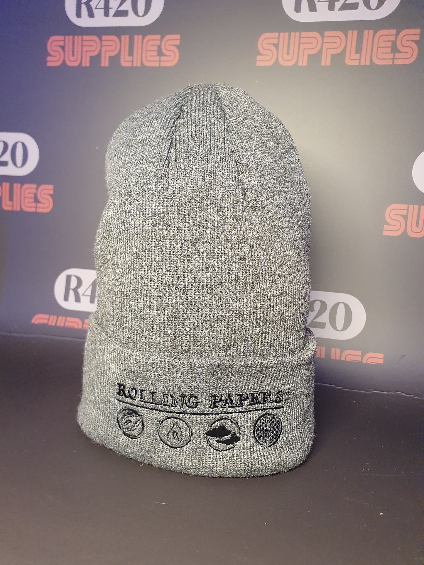 RAW  Rolling Papers Beanie Hat - Grey