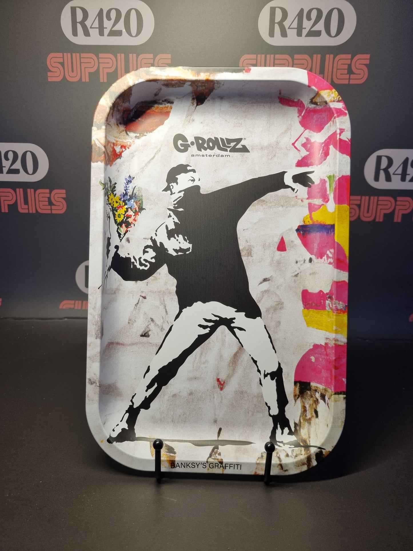 Banksy "Love is in the air" Rolling Tray - Small