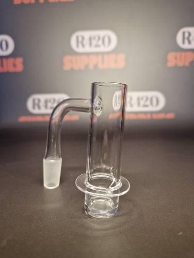 Quartz Banger - 14mm / 90° Male Fitting - Tall & Thin - Flat Bottom Bucket with Autospin