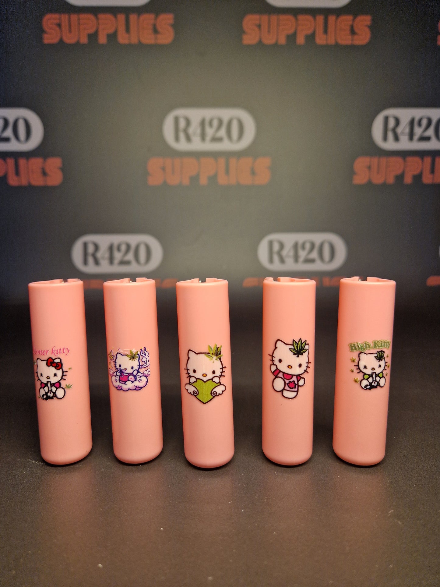 Clipper Lighter Holder - Stoner Kitty Design - Pink
