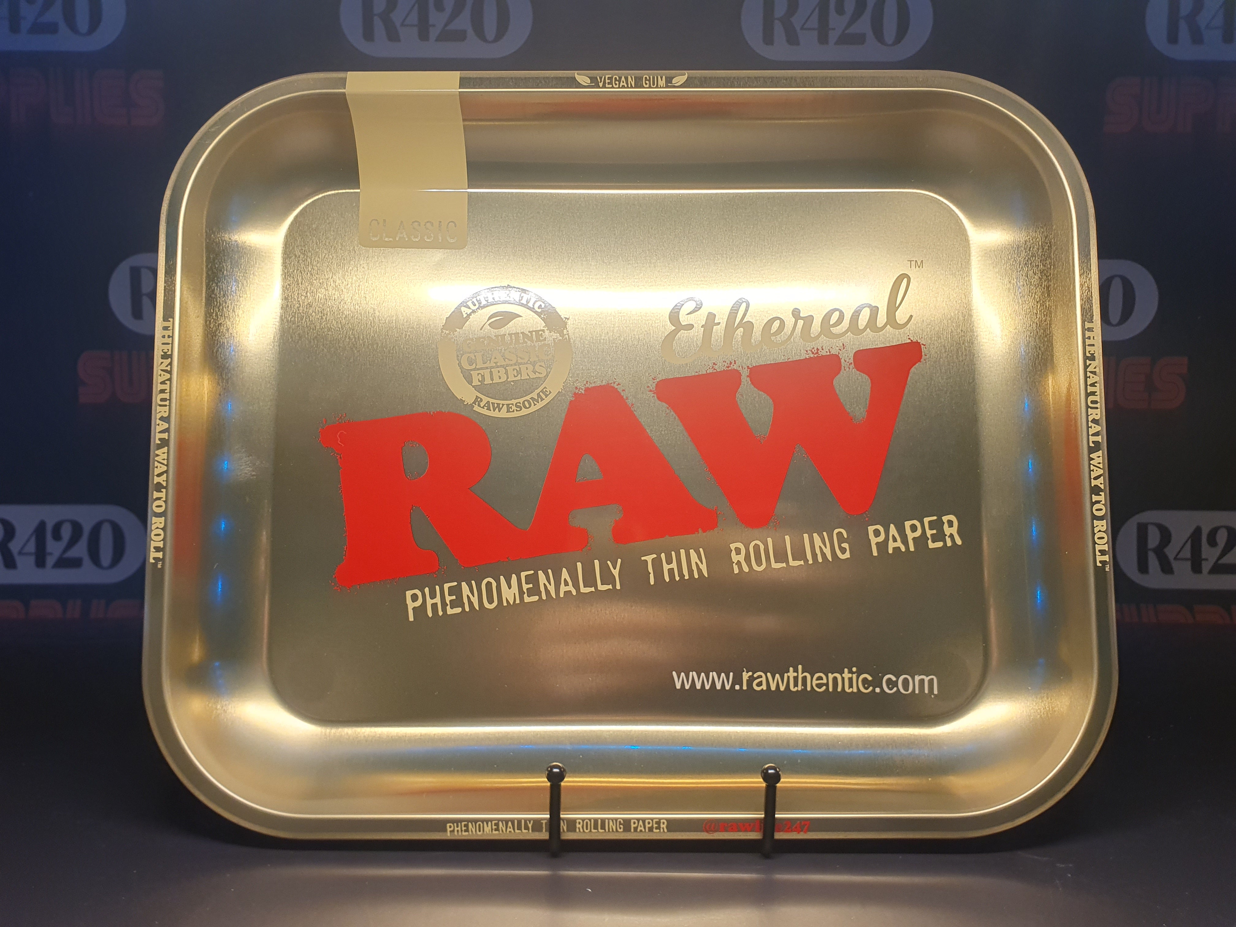 RAW Limited Edition GOLD Ethereal Metal Rolling Tray- Large