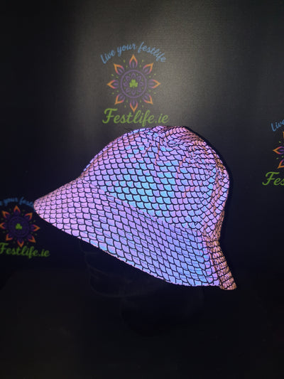 Reflective Flash Reactive Bucket Hat – Luminous Rave Style