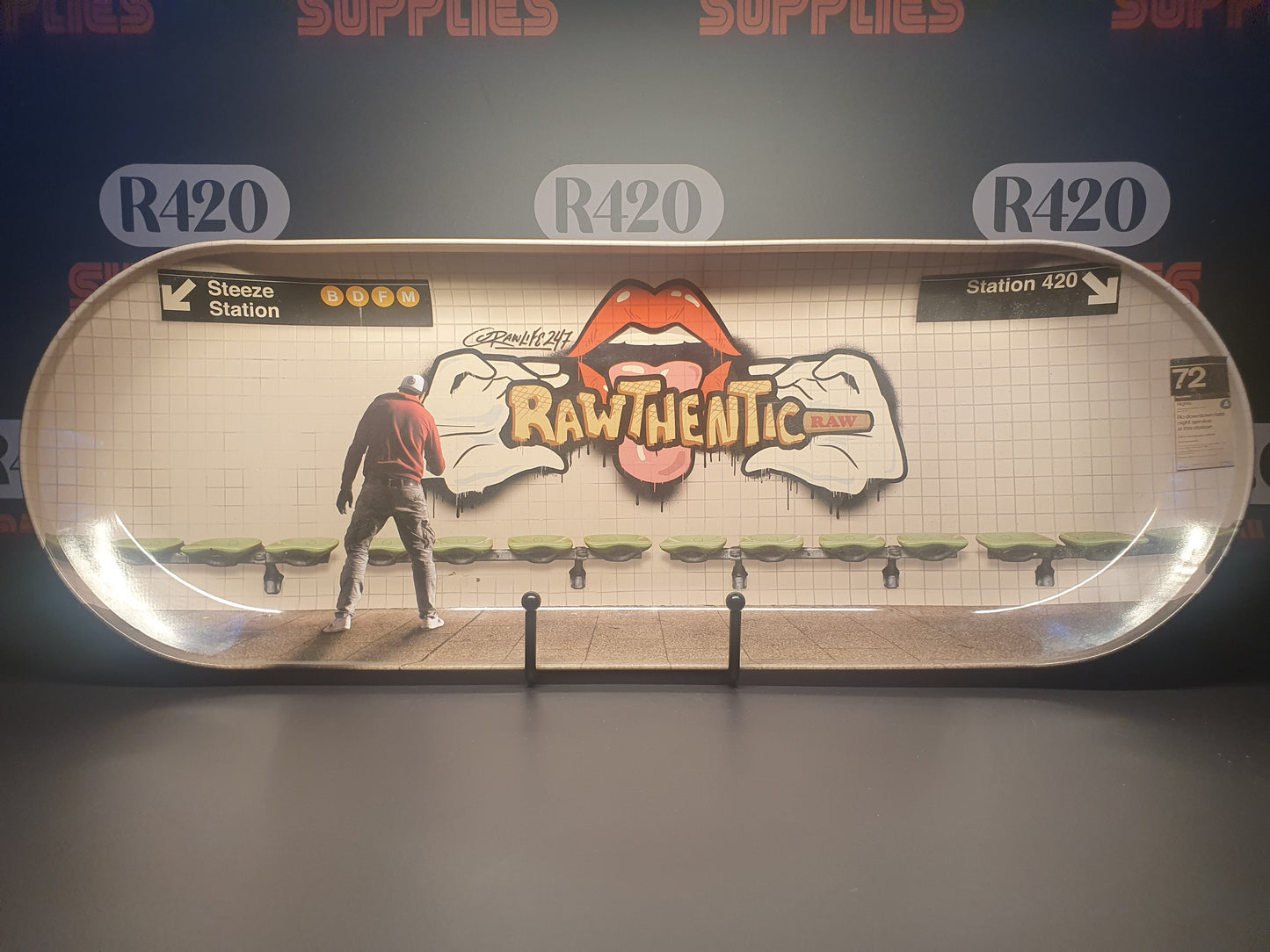 RAW Metal Skate Deck Rolling Tray - Graffiti 2
