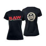 RAW Ladies Black - T-shirt with Front Logo and Rear Stamp