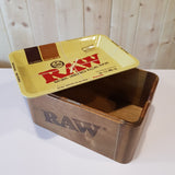 RAW Wooden Stash Box with Tray Lid - Mini