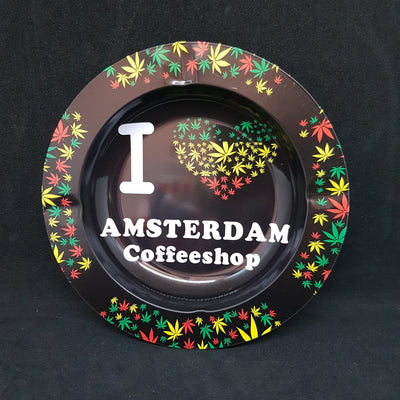 I 💚 Amsterdam Coffeeshop - Metalen asbak