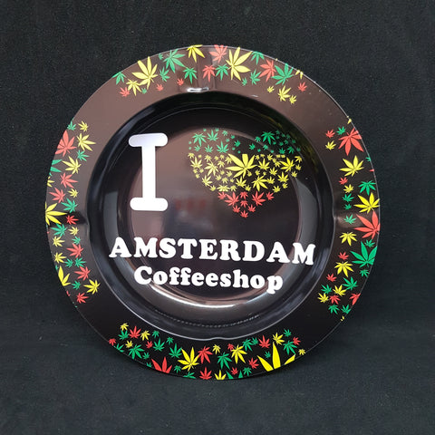 I 💚 Amsterdam Coffeeshop - Metal Ashtray
