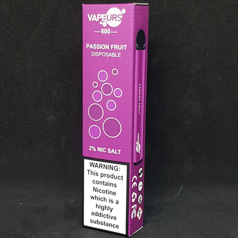 Vapeurs 2% Nic Salt - 600 Puffs - Disposable Vape Pen - Passion Fruit