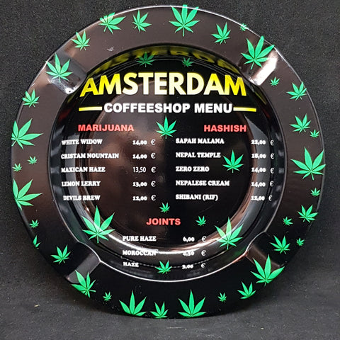 Amsterdam Coffeeshop Menu - Metal Ashtray
