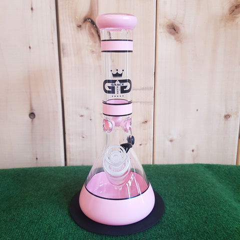 Grace Glass - Pearl Series Pink Bong - H: 30cm