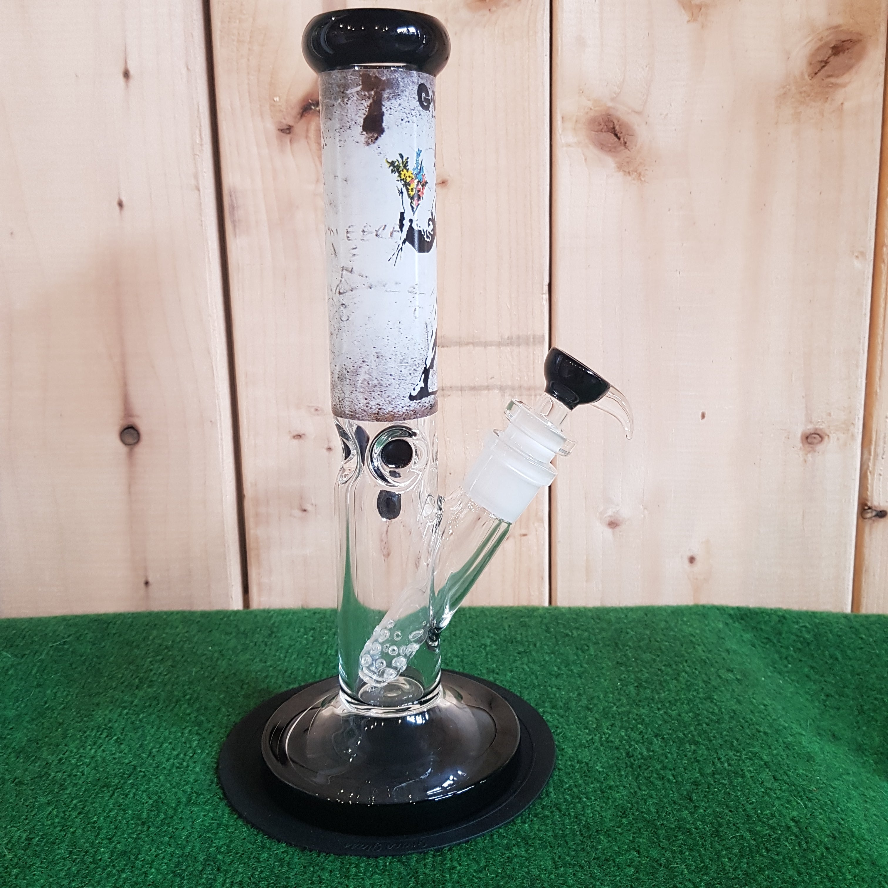 G-Rollz Banksy "Flower Thrower" - Straight Glass Bong - H: 35cm