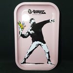 Banksy "Love is in the air" Pink Rolling Tray - Small