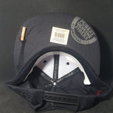 RAW Flat Snapback Poker Cap - Black on Black