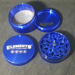 Elements Aluminum Metal Grinder - 4 Part - 62mm - Blue