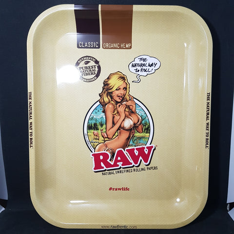 RAW Metal Rolling Tray - Girl - Large