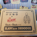 RAW Rawler - Black on Black Zip Hoodie with Rolling Tray