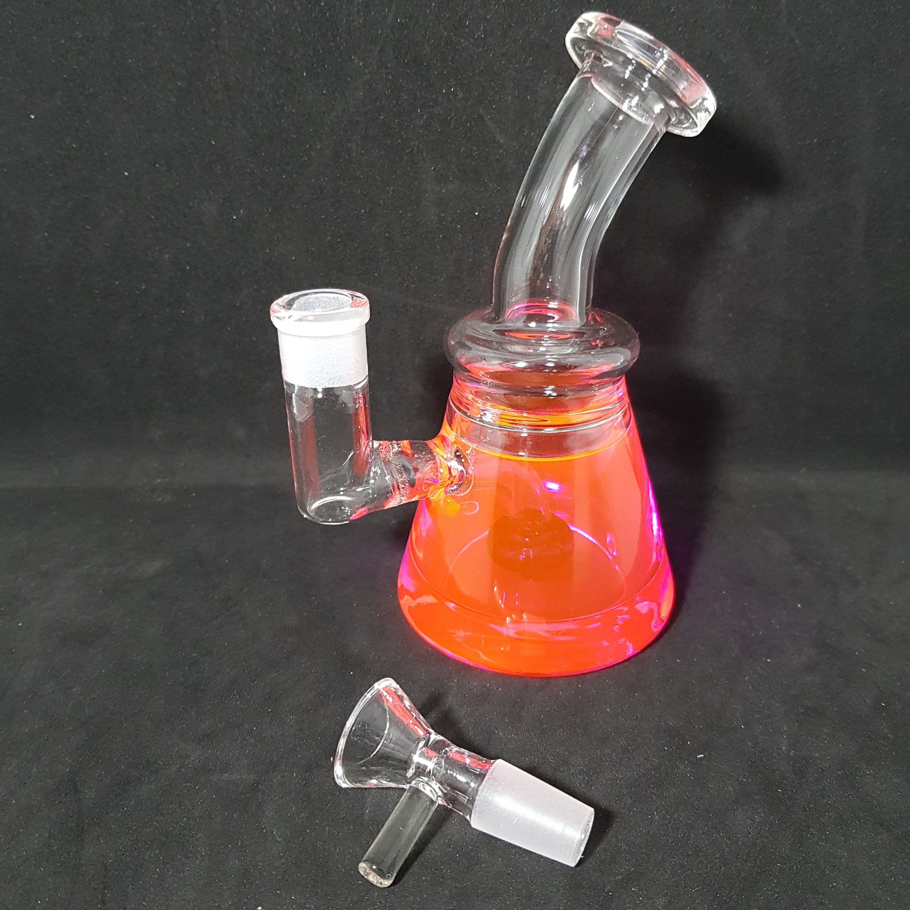 Pink Bubbler - H:17cm - SG:14.5mm - 22mm Thick Base