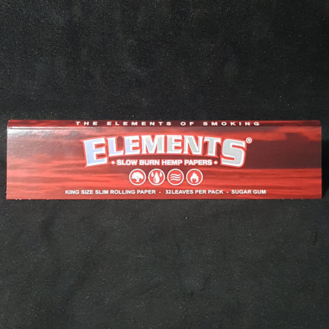 Elements Red Kingsize Slim  - Slow Burn Hemp Papers