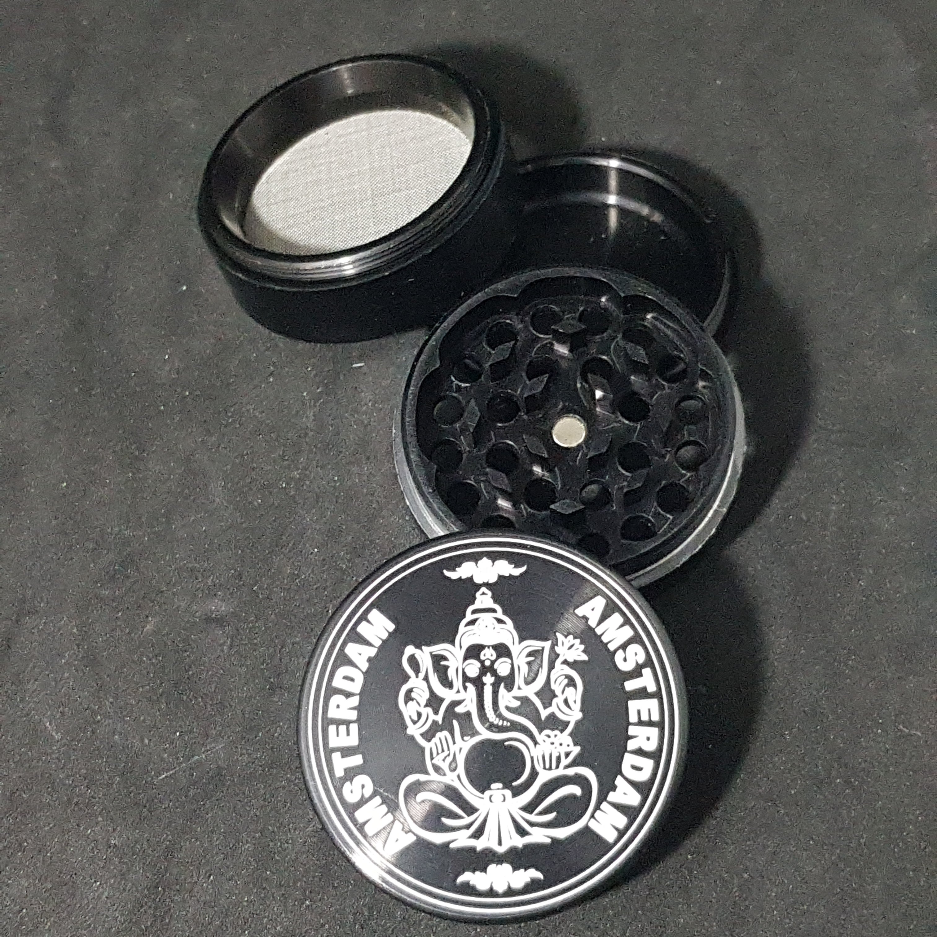 Amsterdam Metal Grinder - 50mm - 4 Part - Black