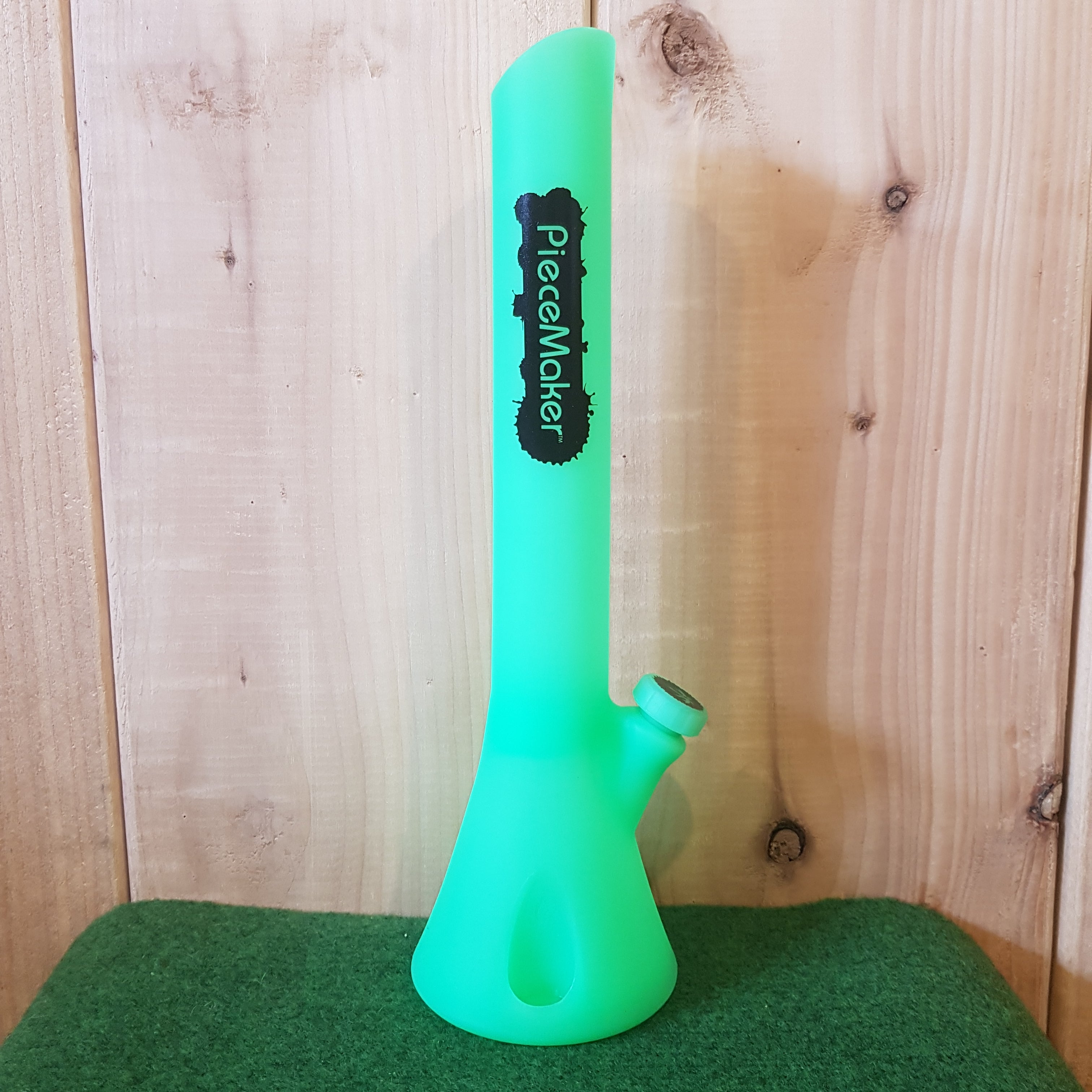 PIECEMAKER "KIRBY" INDY GLOW (GREEN) SILICONE BONG - 37CM (Ø45MM)