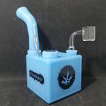 PieceMaker "Kube" Indy Glow (Blue) Silicone Dab Rig / Bong - 19cm (Ø23mm)