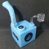 PieceMaker "Kube" Indy Glow (Blue) Silicone Dab Rig / Bong - 19cm (Ø23mm)