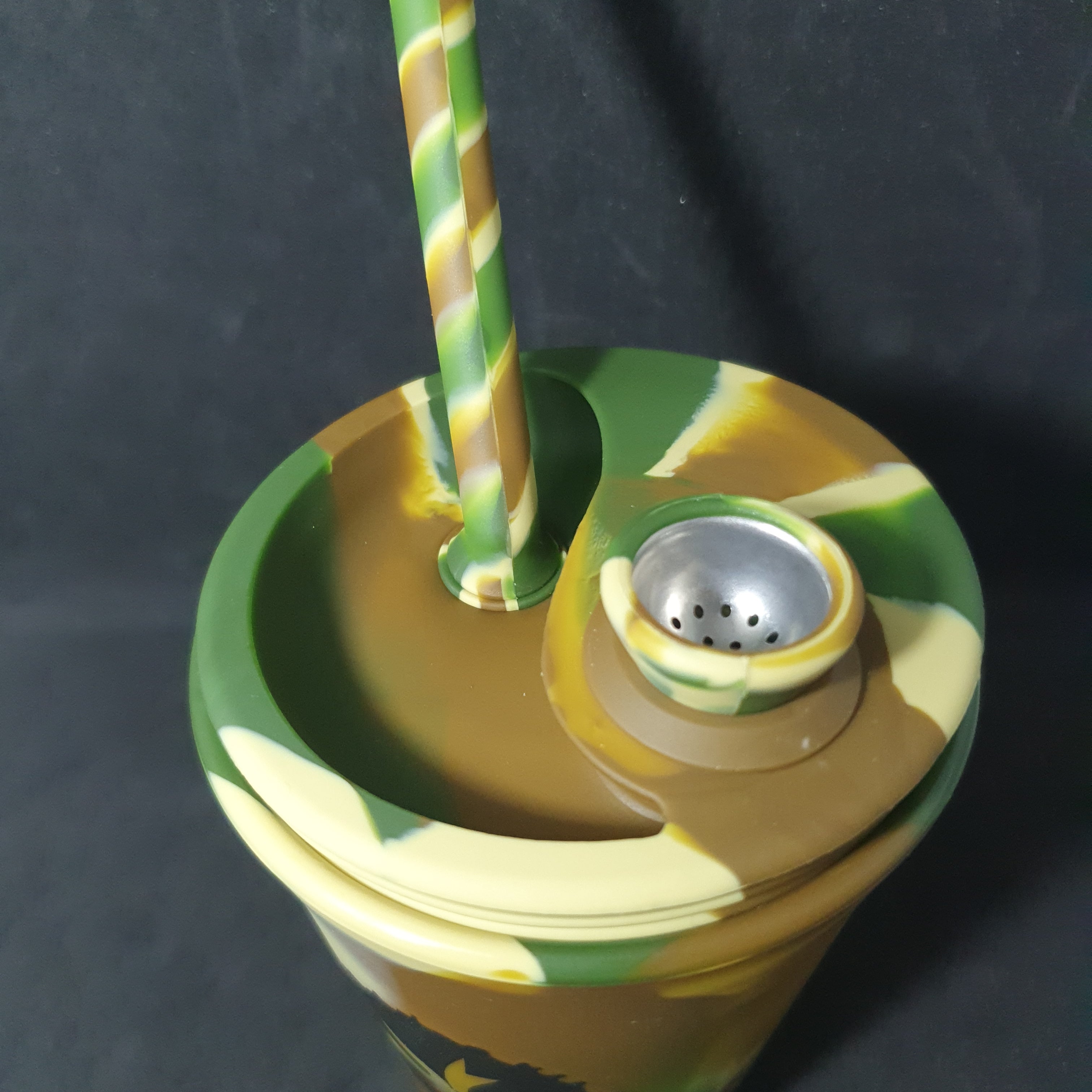 PieceMaker "Kommuter with Silipint" Cup Bong - Camo - H160mm