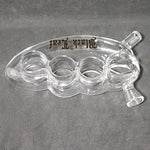 Black Leaf - Knuckle Duster Pipe / Joint Holder - Clear Glass