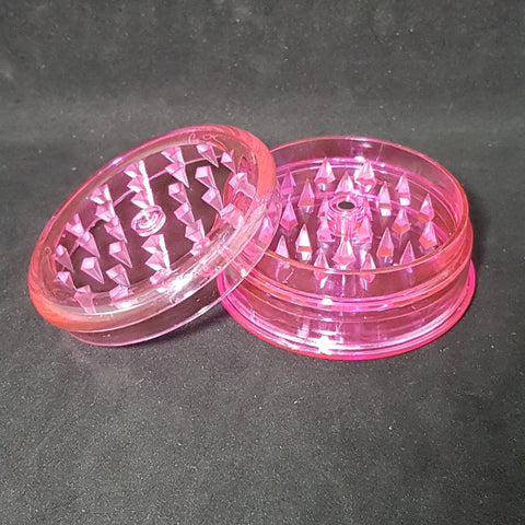 Clear Pink Plastic 2 Piece Grinder - 60mm