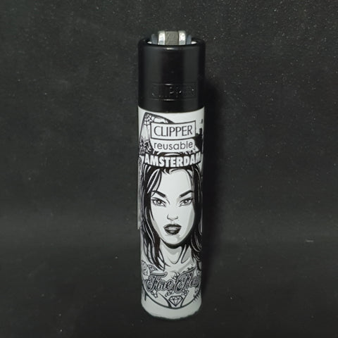 Clipper Lighter - Amsterdam Tattoo Girl