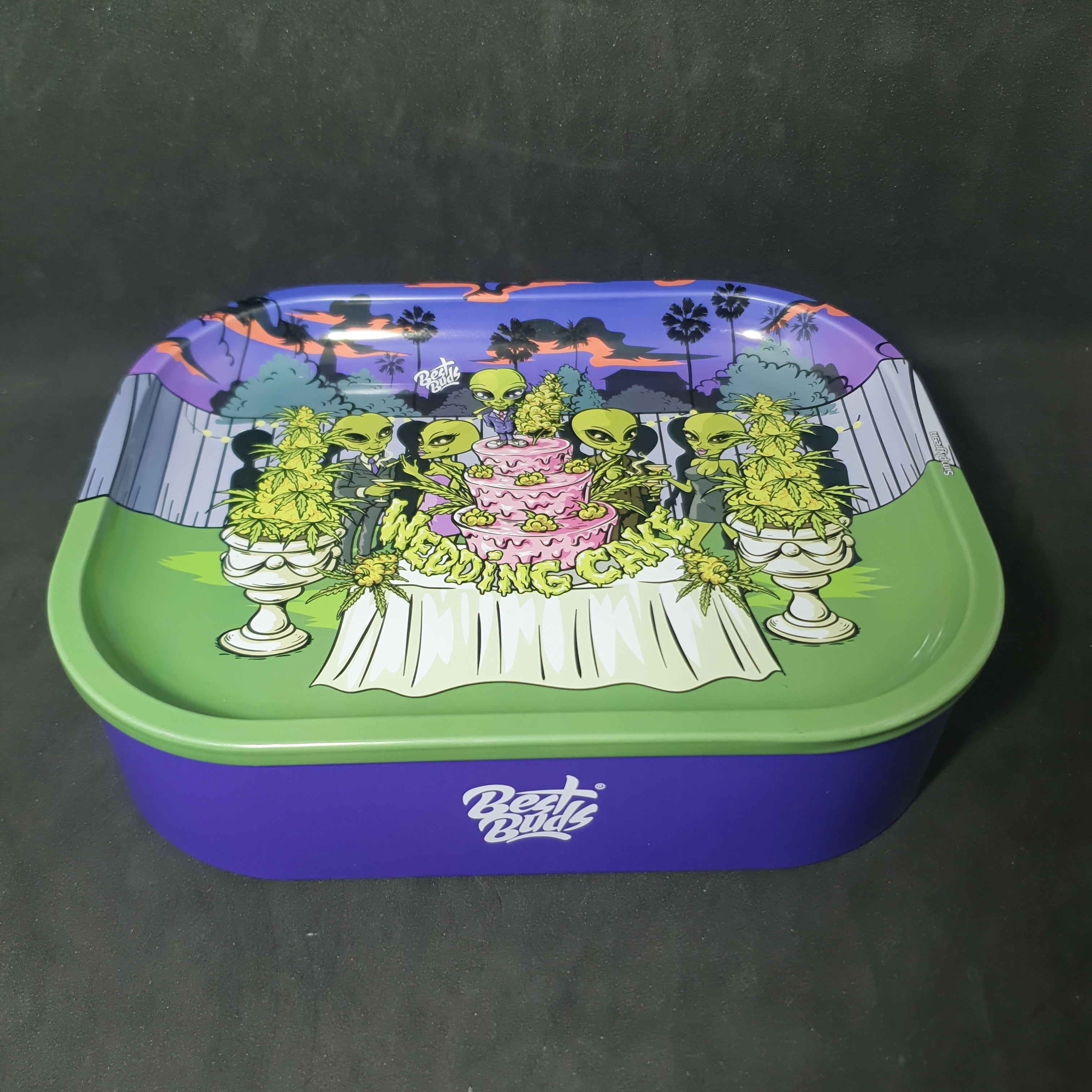 Metal Tin with Rolling Tray Lid - 180x140mm - Wedding Cake