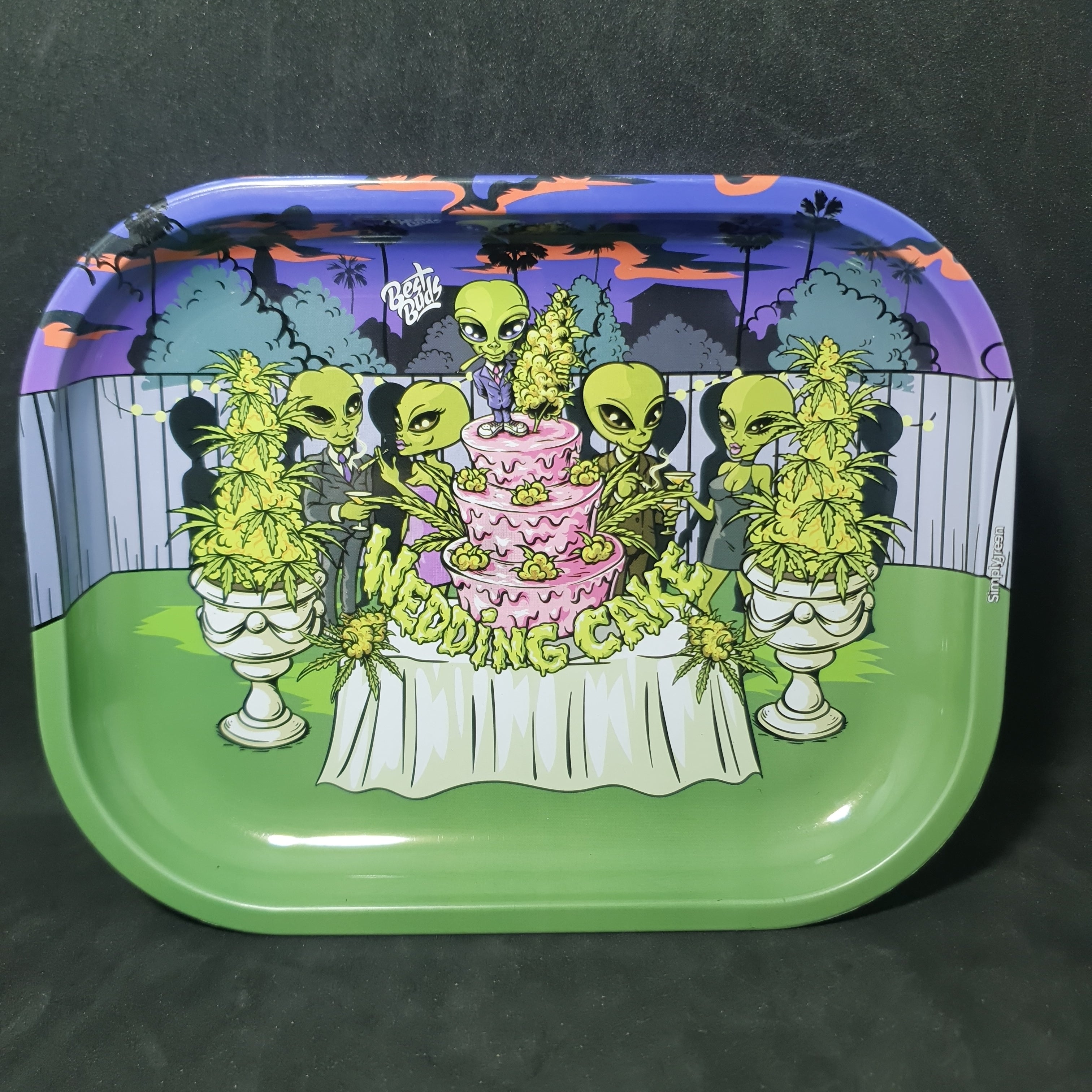 Metal Tin with Rolling Tray Lid - 180x140mm - Wedding Cake
