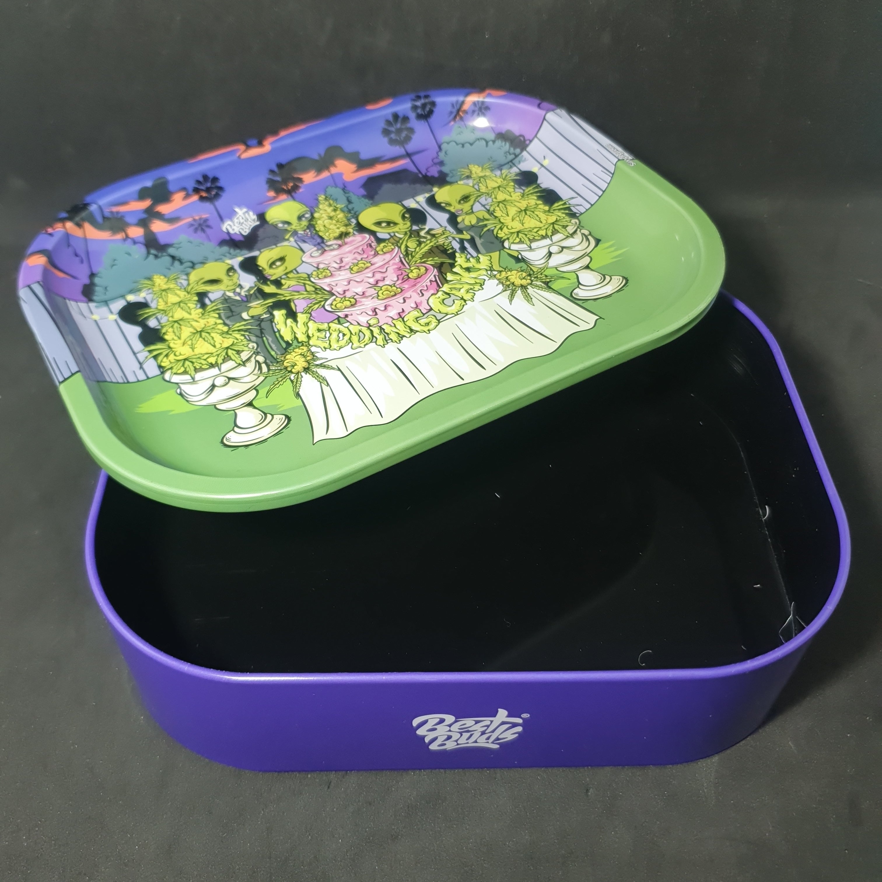Metal Tin with Rolling Tray Lid - 180x140mm - Wedding Cake