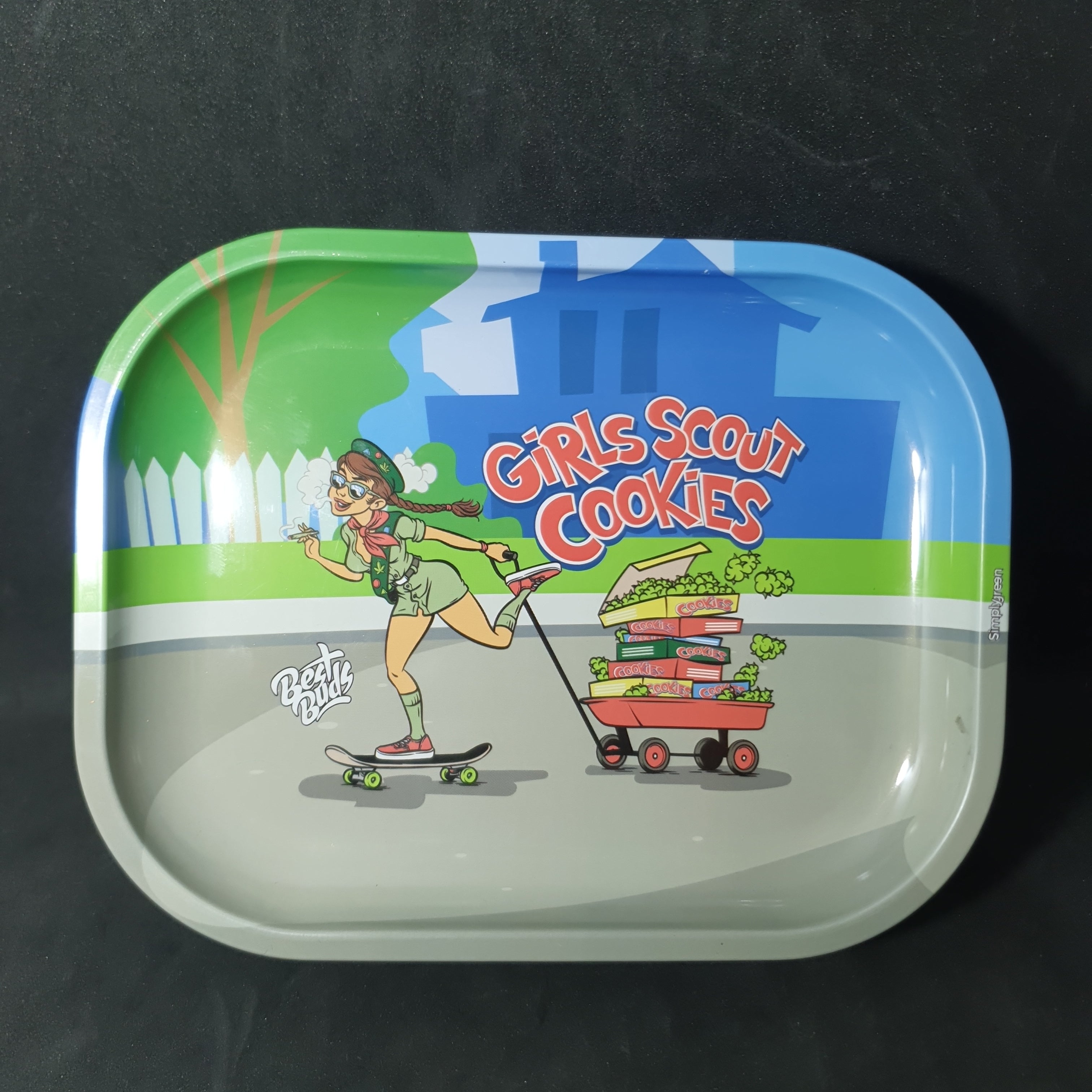 Metal Tin with Rolling Tray Lid - 180x140mm - Girl Scout Cookies