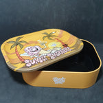 Metal Tin with Rolling Tray Lid - 180x140mm - Sunset Sherbet