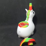 Unicorn Shaped Silicone Bong - 125mm - White