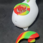 Unicorn Shaped Silicone Bong - 125mm - White