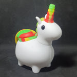 Unicorn Shaped Silicone Bong - 125mm - White