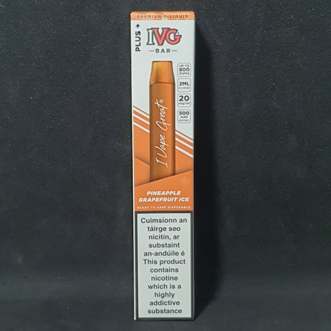 IVG Bar 20mg - 800 Puffs - Disposable Vape Pen - Pineapple Grapefruit Ice