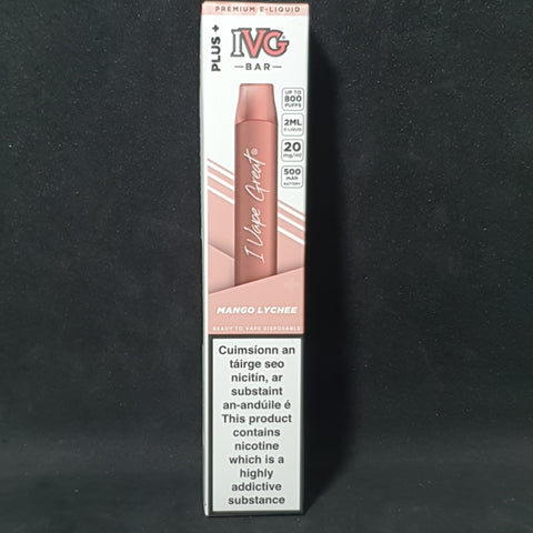 IVG Bar 20mg - 800 Puffs - Disposable Vape Pen - Mango Lychee