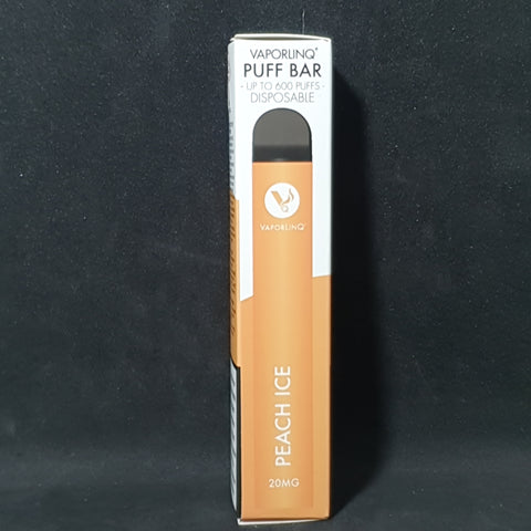 Vaporlinq 2% Nic Salt - 600 Puffs - Disposable Vape Pen - Peach Ice