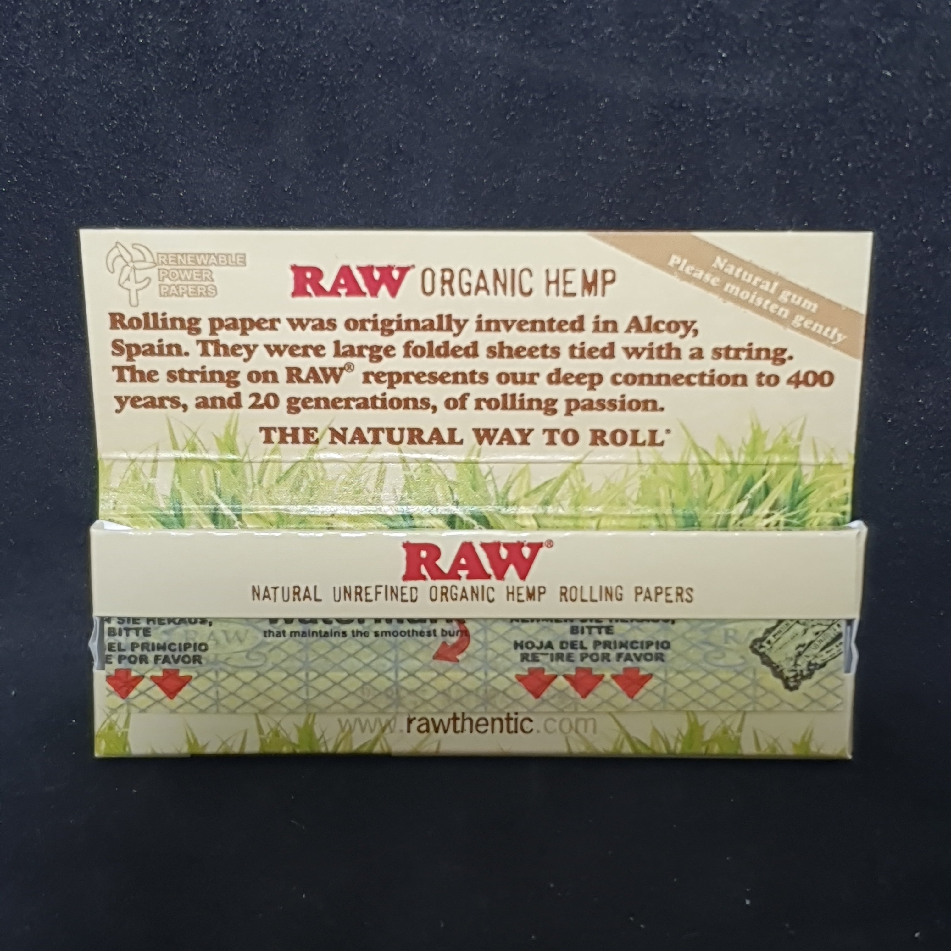 RAW Organic Hemp Single Wide - Single Window - 50 Leaves