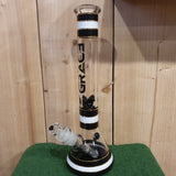 Grace Glass - Striped Series Black Beaker Style Bong - H: 32cm