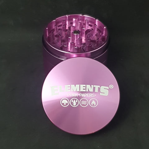 Elements Pink Aluminum Metal Grinder - 4 Part - 62mm