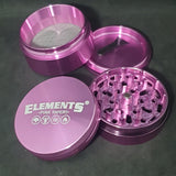 Elements Pink Aluminum Metal Grinder - 4 Part - 62mm