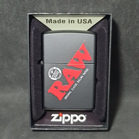 RAW Zippo Lighter - Black with Logo