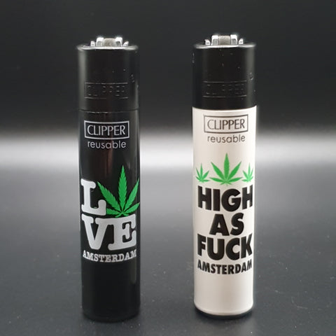 Clipper Lighter - Amsterdam Weed Slogan