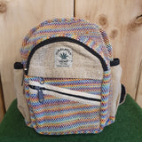 Handmade Himalayan Mini Hemp Backpack - Rainbow