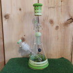 Grace Glass - Golden Line Beaker Series Green Bong - H: 32cm