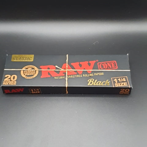 RAW Black 1 1/4 Cones - 20 Pack